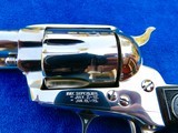 Colt SAA with 4 3/4" Barrel Marked "COLT FRONTIER SIX SHOOTER." 44-40 Cal., Nickel Finish with Black Eagle Grips, New In Box - 7 of 12