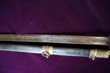 CIVIL WAR CONFEDERATE W J MCELROY FOOT OFFICER SWORD W ETCHED SIGNED BLADE - 2 of 11