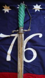 AMERICAN REVOLUTIONARY WAR SILVER HILT SWORD W GREEN IVORY HANDLE HALLMARKED 1773 - 1 of 7
