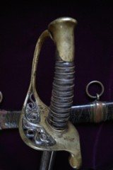 CIVIL WAR CONFEDERATE A H DEWITT SNAKES IN GUARD " DON'T TREAD ON ME" COLUMBUS GEORGIA OFFICER SWORD 1 OF 25 KNOWNW ORIGINAL LEATHER S - 10 of 15