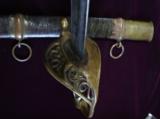 CIVIL WAR CONFEDERATE A H DEWITT SNAKES IN GUARD " DON'T TREAD ON ME" COLUMBUS GEORGIA OFFICER SWORD 1 OF 25 KNOWNW ORIGINAL LEATHER S - 5 of 15