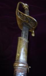 CIVIL WAR CONFEDERATE A H DEWITT SNAKES IN GUARD " DON'T TREAD ON ME" COLUMBUS GEORGIA OFFICER SWORD 1 OF 25 KNOWNW ORIGINAL LEATHER S - 8 of 15