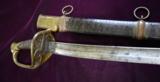 CIVIL WAR CONFEDERATE A H DEWITT SNAKES IN GUARD " DON'T TREAD ON ME" COLUMBUS GEORGIA OFFICER SWORD 1 OF 25 KNOWNW ORIGINAL LEATHER S - 1 of 15