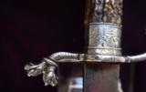 PRE FRENCH INDIAN WAR REVOLUTIONARY WAR DOG HEAD SILVER HILT SWORD CA 1670 - 7 of 14