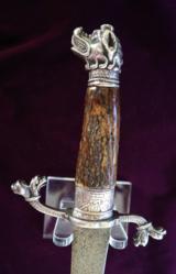 PRE FRENCH INDIAN WAR REVOLUTIONARY WAR DOG HEAD SILVER HILT SWORD CA 1670 - 1 of 14
