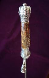 PRE FRENCH INDIAN WAR REVOLUTIONARY WAR DOG HEAD SILVER HILT SWORD CA 1670 - 4 of 14