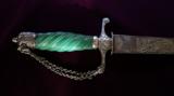 AMERICAN REVOLUTIONARY WAR LION HEAD GREEN GRIP SILVER HILT SWORD MARKED CIRCA 1773 - 5 of 6