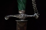 AMERICAN REVOLUTIONARY WAR LION HEAD GREEN GRIP SILVER HILT SWORD MARKED CIRCA 1773 - 4 of 6