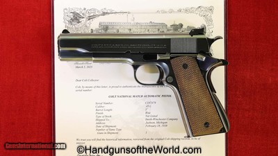 Colt Government Model National Match, .45acp with Letter