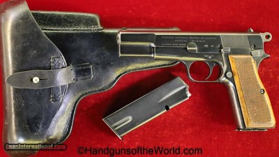 FN Browning High Power, 9mm, West German Police Issue with 2 Matching Magazines Rig