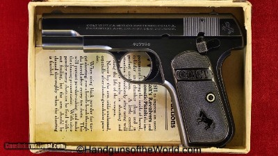 Colt 1903 Hammerless, .32 caliber, Built in 1924 with Box
