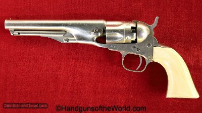 Colt 1862 Police, .36 Caliber, Factory Nickel with Ivory Grips