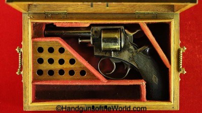 Webley Solid Frame Revolver, .38 caliber, Melbourne Australia Retailer Marked with Case