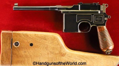 Mauser 1930 Commercial Broomhandle, 7.63mm, Early Model with Proper Stock