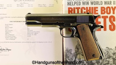 Colt Government, .45acp, Inscribed with Ritchie Boys Provenance