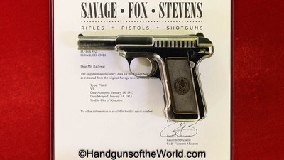 Savage 1907, .32acp, Kingston Police Department Marked