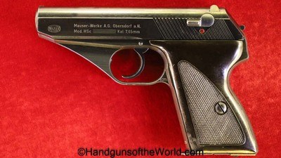 Mauser HSc, 7.65mm, Late War German WWII Issue with Black Grips