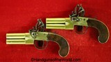 Wheeler Flintlock Over & Under, Double Barrel Boot Pistols, .44 caliber Pair - 1 of 20