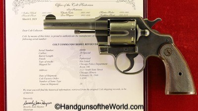 Colt Commando, .38 Special, Shipped to the Chicago Police with Letter - Image 1 of 20