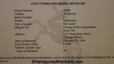 Colt Commando, .38 Special, Shipped to the Chicago Police with Letter - Image 20 of 20