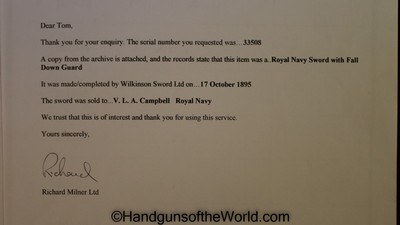 Wilkinson 1827 Naval Officer Swords-Commander VLA Campbell Provenance - Image 10 of 20