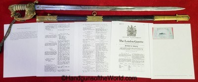 British Naval Officers Sword-HW Wyld, Captain of the HMS Pincher - Image 1 of 20