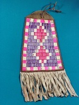 CROW Native American LARGE QUILLED BAG - 1 of 2