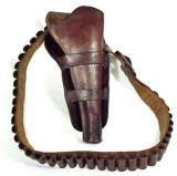 Antique SLIM JIM 7-1/2" COLT S/A HOLSTER & .45 Cal. CARTRIDGE BELT - 1 of 6