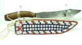 SIOUX BEADED KNIFE SHEATH With Stag Handle Knife - 2 of 5