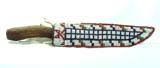 SIOUX BEADED KNIFE SHEATH With Stag Handle Knife - 1 of 5
