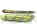 Plains Indian PARFLACHE KNIFE SHEATH With PEWTER INLAID KNIFE - 3 of 3