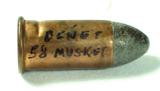 .58 Cal. MUSKET - BENET PRIMED CENTER FIRE CARTRIDGE - 1 of 2