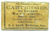 Original 6 Civil War Cartridges For Whitney Navy Pistol .36-100 Cal. - Pat. 1862 D.C. Sage - 1 of 2