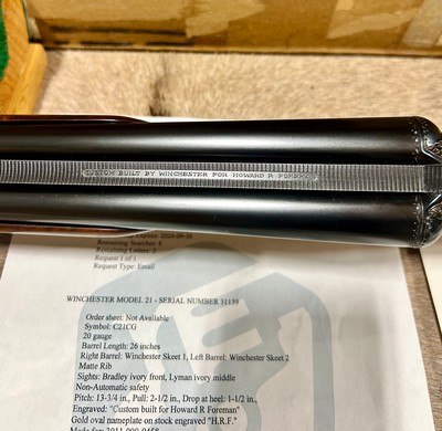 Winchester 21 Custom Grade 20 Ga LNIB W/Factory Letter - Image 11 of 19