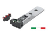 LPA TXT03F1- Rear sight with green fiber optic rear sight in silver finish with red fiber optic front sight (fitted using a 