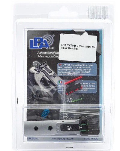 LPA Sights - TXT03F2 Rear sight with green fiber optic rear sight in silver finish with red fiber optic front sight locked by means of a spring - Image 5 of 5