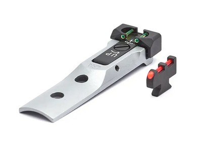 LPA Sights - TXT03F2 Rear sight with green fiber optic rear sight in silver finish with red fiber optic front sight locked by means of a spring - Image 3 of 5