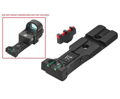 LPA SightsWXT02F1 "Red Dot Ready" Black Adjustable Rear with Spring Fiber Optic Front Sight Smith & Wesson