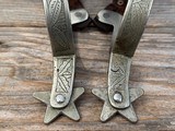 Canon City Double Mounted Engraved Spurs w/ Leather Spur Straps - 7 of 10