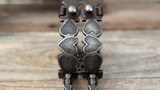 California Vaquero Triple Heart Silver Inlay Spurs w/ Double Chains - GORGEOUS - 7 of 15