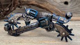 E. Garcia Blued/Silver Inlaid Revolver Spurs - 2 of 15