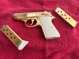 Walther PPK/S Gold Plated & Engraved 9mm Kurtz (.380 Auto) Pistol - RARE - 2 of 15