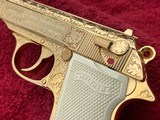 Walther PPK/S Gold Plated & Engraved 9mm Kurtz (.380 Auto) Pistol - RARE - 5 of 15