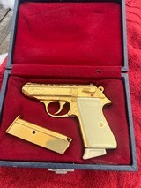 Walther PPK/S Gold Plated & Engraved 9mm Kurtz (.380 Auto) Pistol - RARE