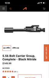Aero precision black nitride 223/556 bolt carrier group - 2 of 5