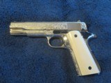 Colt 1911 Series 7045 ACP Cattle Brand Engraved Ivory Grips 5