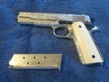 Colt 1911 Series 7045 ACP Cattle Brand Engraved Ivory Grips 5