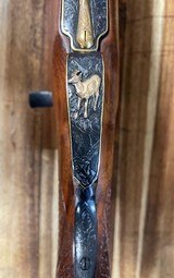 Elaborately Engraved Gold Inlaid Josef Hambrusch Mauser 98 Rifle with Scope - 2 of 17