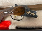 Cased Walter Kolouch Signed, Engraved, and Gold Inlaid Belgian Browning Superposed Shotgun Four Barrel Set with Case - 10 of 15