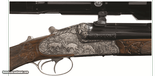 Game Scene Engraved Krieghoff Trias Drilling with Zeiss Scope 16 gauge 5.6x50r and 30-06 - 2 of 6